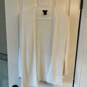Ann Taylor Classic White Cardigan XS